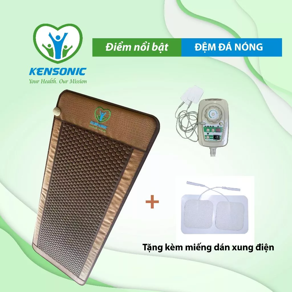 Thảm đá nóng, nệm đá nóng KT 80*190cm giảm đau nhức xương khớp, giảm tiểu đêm, giảm chứng tê lạnh chân tay hiệu Kensonic